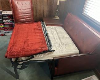 Vintage leather sleeper sofa 
