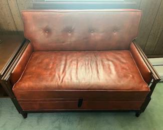 Vintage leather sleeper sofa 