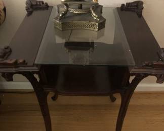 glass center end table