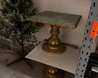 Mirror glass vein side tables