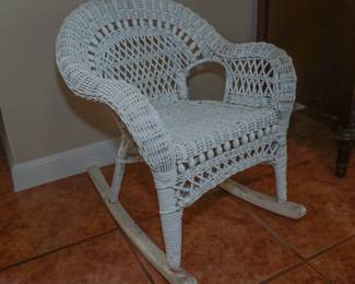 Child's wicker rocker