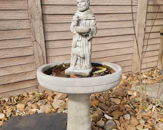 Monk birdbath
