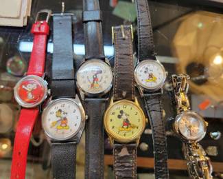 Vintage Mickey, Snoopy, and Winnie watches