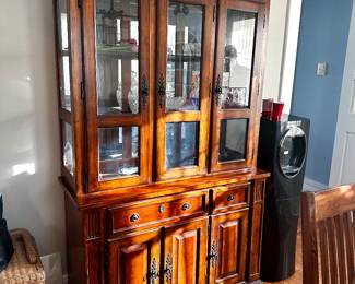 Wood China Cabinet - 75"h x 45"w x 14"d (top)            
18"d (bottom)