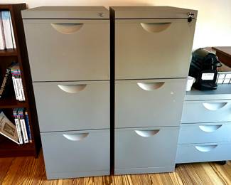 2 Steel & Epoxy Filing Cabinets - 41"h x 16"w x 20"d