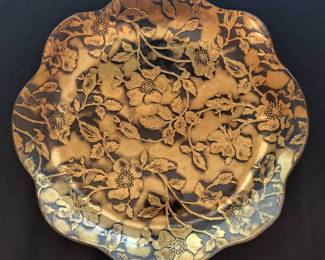 Vintage Mid-Century Modern glass Serving Tray Hors d'oeuvre or dessert c1950-1960