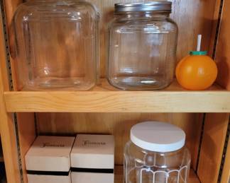 Vintage  Jars and Fosteria Glass Coasters