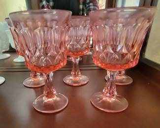 Noritake Perspective Pine Glass Thumbprint Wine Glasses.