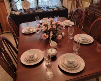 6 4pc Place Settings of Royal Fettau Elegant Rose China 