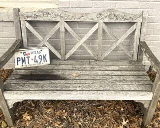 Weathered yard bench