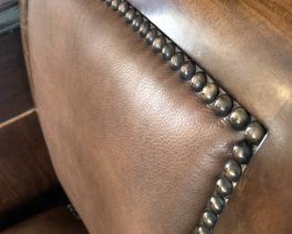Nailhead trimmed leather chair