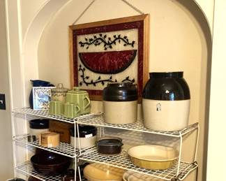 Stoneware, bowls, stained glass