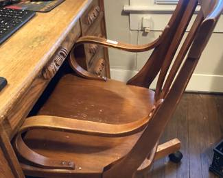 Antique wooden desk chair