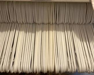 White plastic hangers