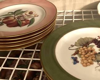 "Email de Limoges" -  vintage porcelain plates with fruit