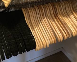 Black hangers; wooden hangers