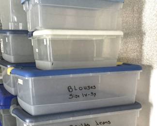 Some of the many plastic tubs