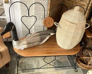 Wire and wooden bench