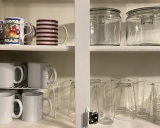 Mugs, canisters, glassware