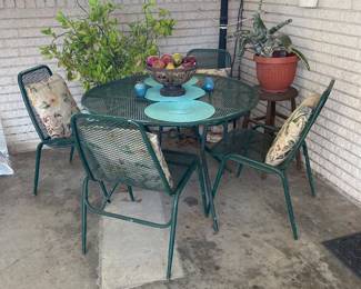 metal patio table with 4 chairs