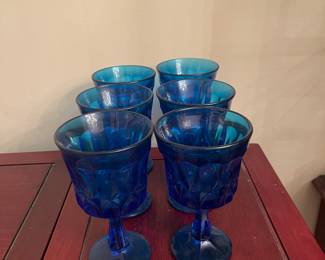 Vintage Noritake PERSPECTIVE Blue Wine Glasses