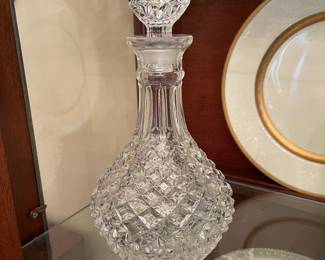 American Brilliant Period (ABP) Strawberry Diamond Pattern Decanter Cut Glass