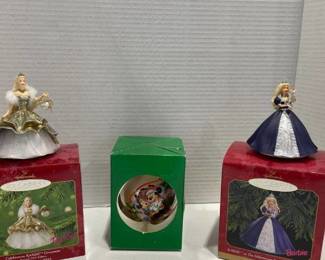 Mickey and Barbie ornaments