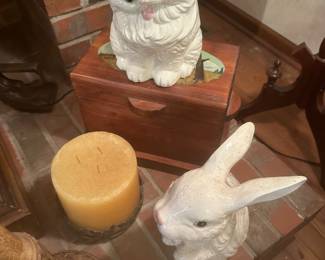 Rabbit, cat about 12-15 inch in height from a local shop. 