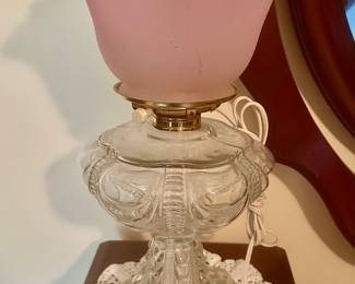 Converted antique oil lamp