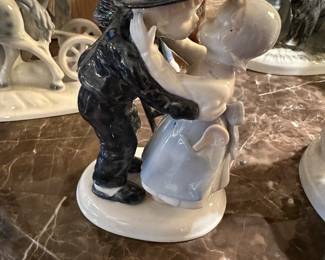 Meltzer & Ortlorff porcelain bride and groom with ladder
