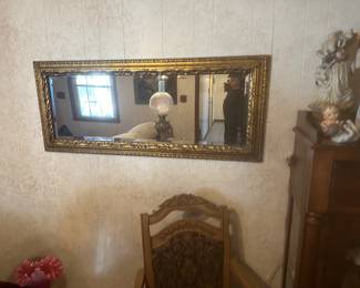 Antique over mantle mirror or long pier mirror