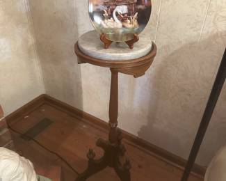 Antique marble top plant stand 