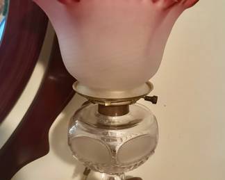 Converted antique oil lamp