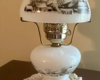 Fenton Courier and Ives lamp