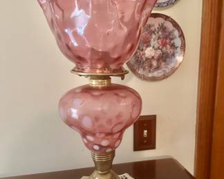 Fenton coin dot lamp with matching shade