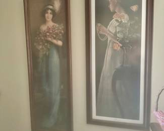 Antique prints and frames