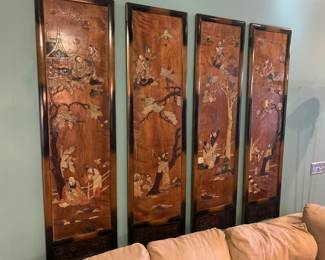 Early 20th Century Four Panel Chinese Art