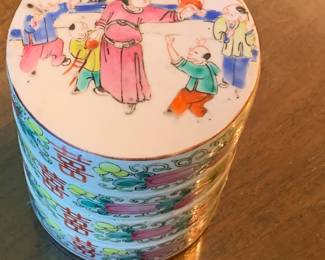 19th Century Chinese Porcelain Stacking Box