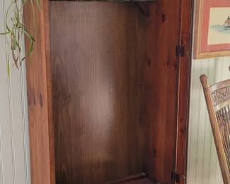 Interior of gun cabinet, Gun cabinet with lock and key, 72" tall x 13" deep x 24" wide