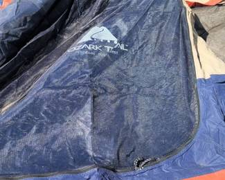 Large outdoor tent, sleeps 6 with a screened in porch, missing poles