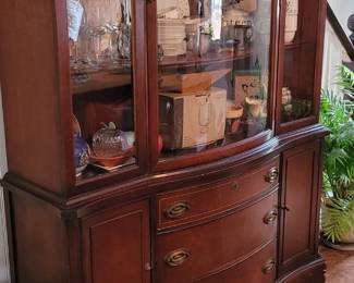 Bassett Furniture Company China cabinet DOES NOT include contents, 49" wide x 15" deep x 69" tall