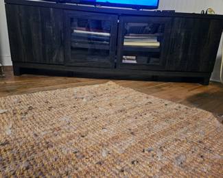 Entertainment Cabinet 64 1/2" long x 15 1/2" deep x 22 1/2" tall, some condition issues (TV NOT For Sale)