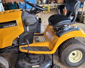 Cub Cadet 46" with 36.3 hours and pull behind cart, Garge Kept, purchased 2 years ago