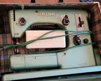 Vintage Husqvarna Viking Automatic Sewing Machine from Sweden with carrying case