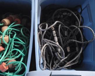 Buoys and weights on rope