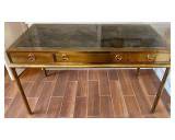 Leather-top Brass Table 