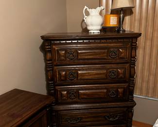 Tall solid wood dresser