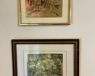 Much nicely framed and matted artwork