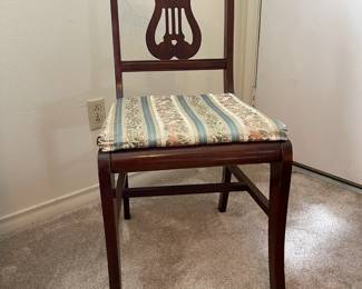 Walnut side chair with harp back