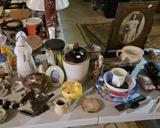 Pottery and glass items (items sold separately).